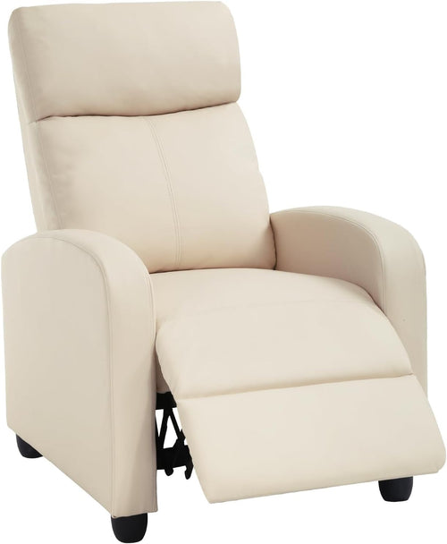 Beige Recliner Chair For Living Room Home Theater Seating